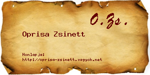 Oprisa Zsinett névjegykártya